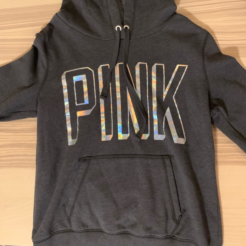 PINK holographic hoodie